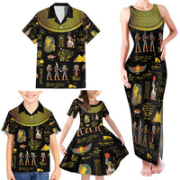 Ancient Egypt and Hieroglyphs Family Matching Tank Maxi Dress and Hawaiian Shirt - Wonder Print Shop