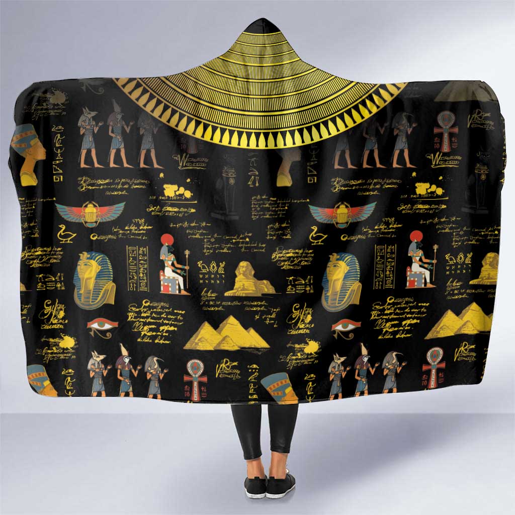 Ancient Egypt and Hieroglyphs Hooded Blanket