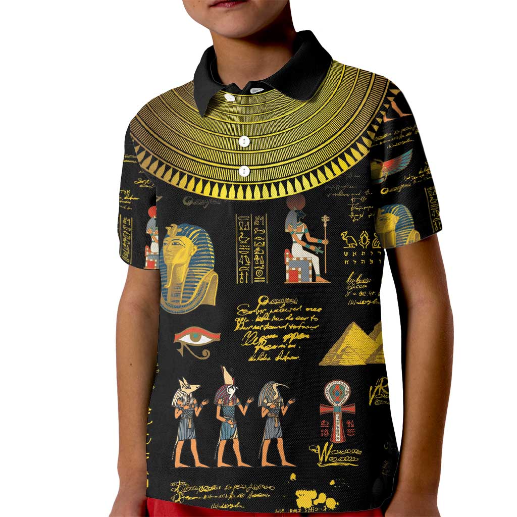 Ancient Egypt and Hieroglyphs Kid Polo Shirt - Wonder Print Shop