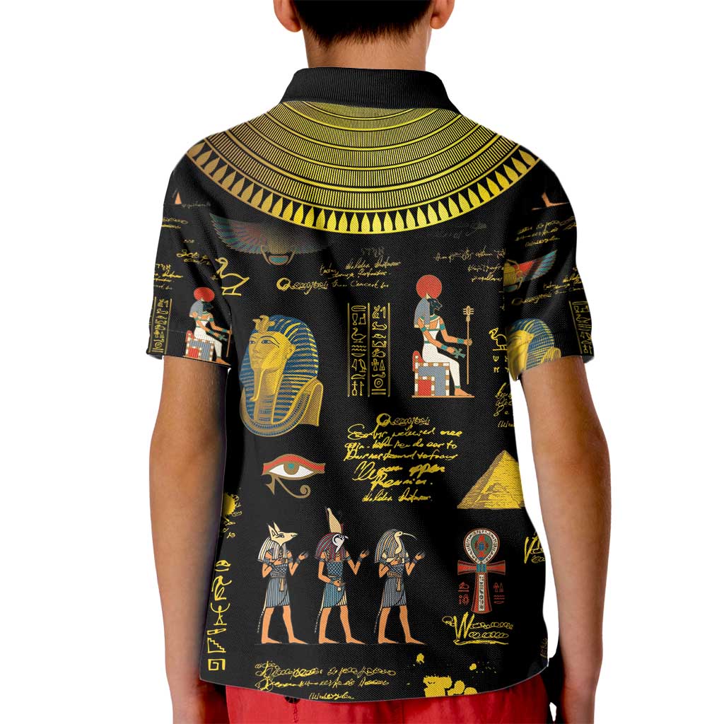 Ancient Egypt and Hieroglyphs Kid Polo Shirt - Wonder Print Shop