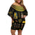 Ancient Egypt and Hieroglyphs Off Shoulder Short Dress - Wonder Print Shop