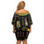Ancient Egypt and Hieroglyphs Off Shoulder Short Dress - Wonder Print Shop