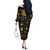 Ancient Egypt and Hieroglyphs Off The Shoulder Long Sleeve Dress - Wonder Print Shop