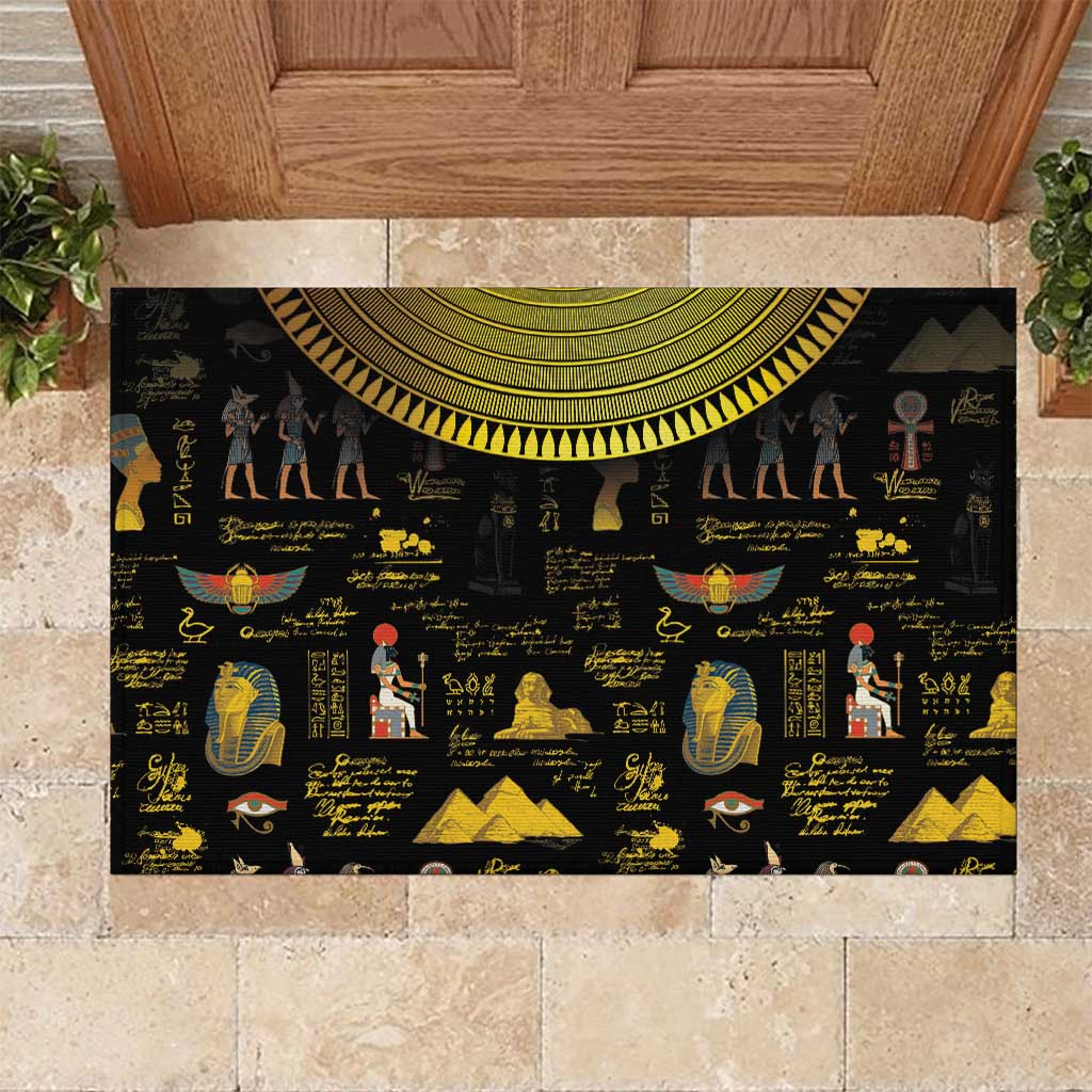 Ancient Egypt and Hieroglyphs Rubber Doormat - Wonder Print Shop