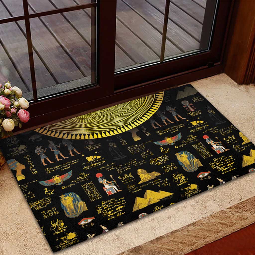 Ancient Egypt and Hieroglyphs Rubber Doormat - Wonder Print Shop