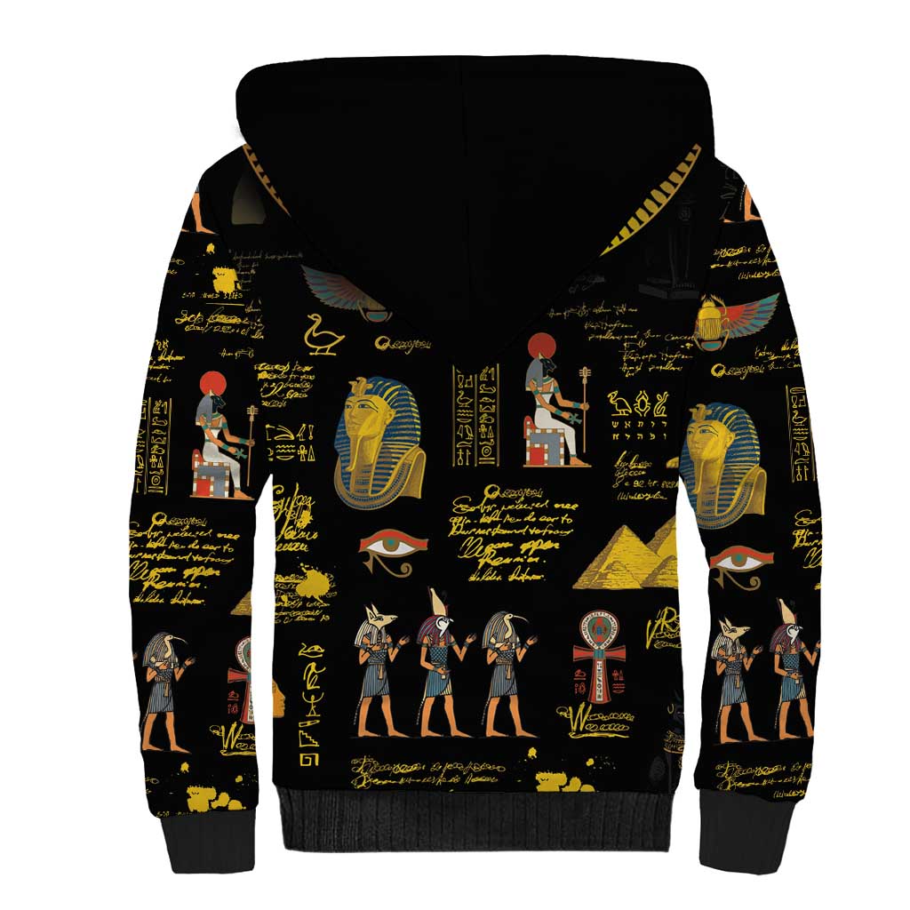 Ancient Egypt and Hieroglyphs Sherpa Hoodie - Wonder Print Shop