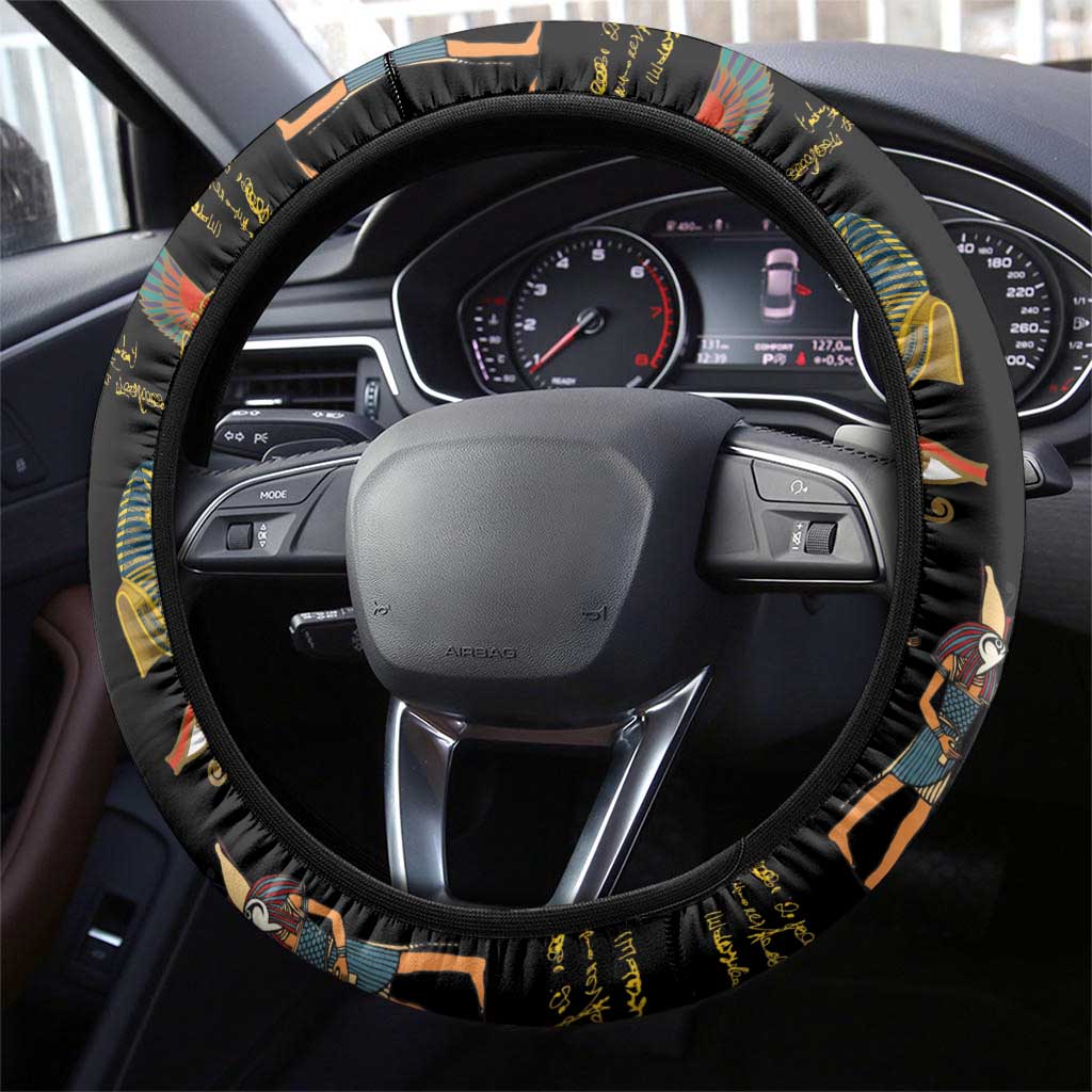 Ancient Egypt and Hieroglyphs Steering Wheel Cover - Wonder Print Shop