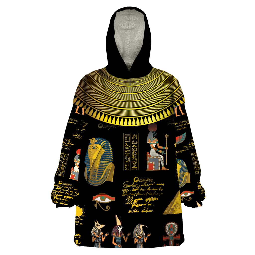 Ancient Egypt and Hieroglyphs Wearable Blanket Hoodie - Wonder Print Shop