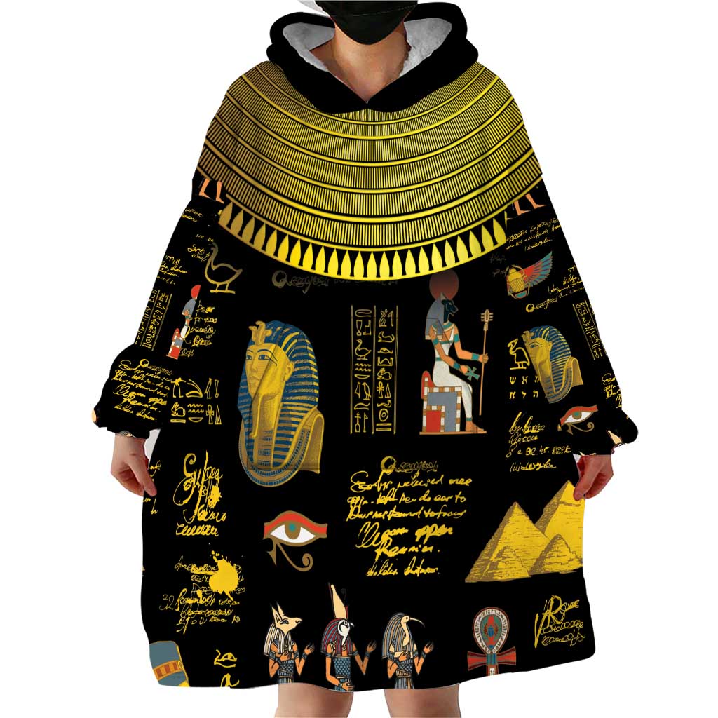 Ancient Egypt and Hieroglyphs Wearable Blanket Hoodie - Wonder Print Shop