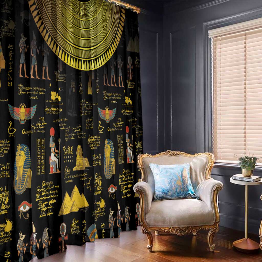 Ancient Egypt and Hieroglyphs Window Curtain - Wonder Print Shop