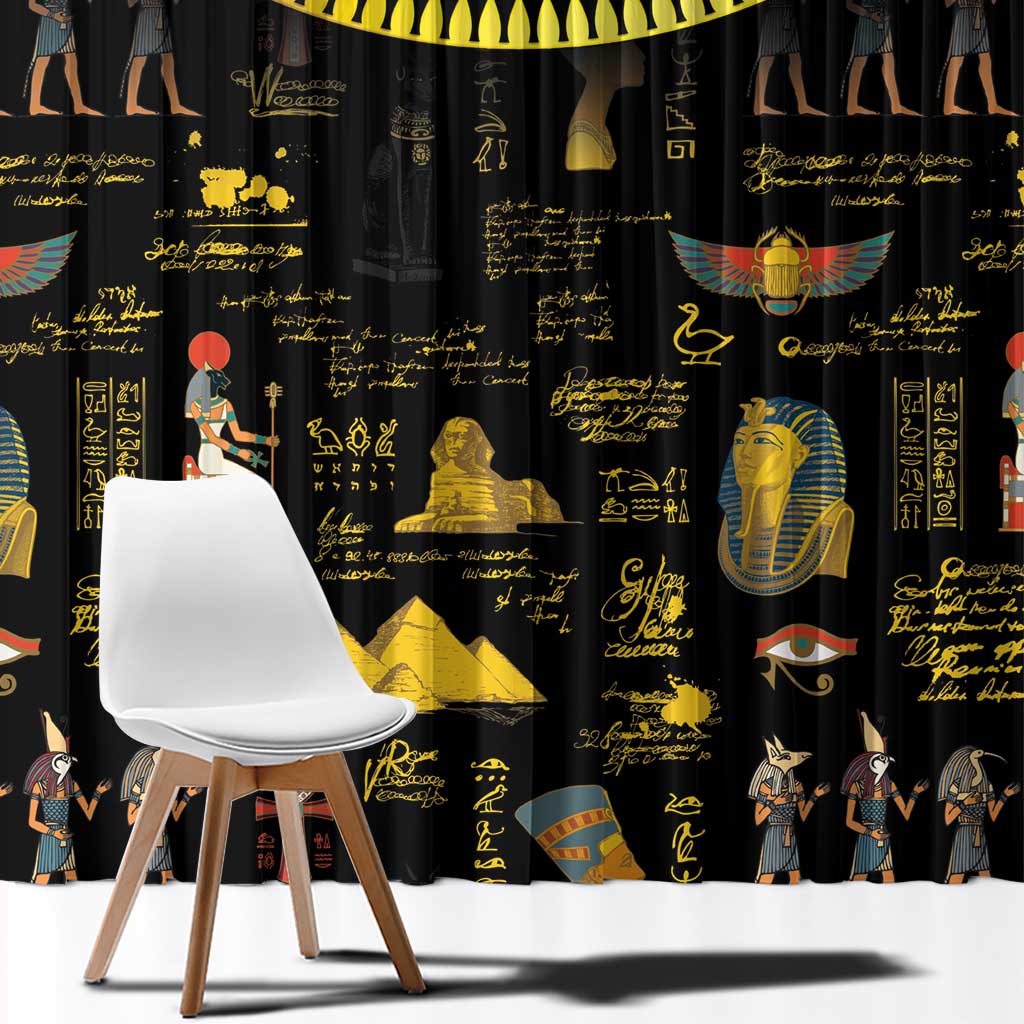 Ancient Egypt and Hieroglyphs Window Curtain - Wonder Print Shop