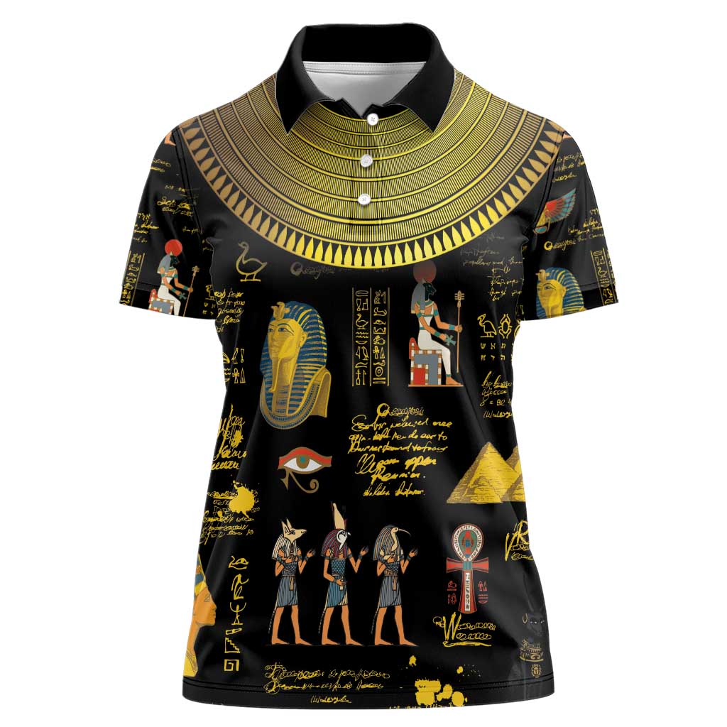 Ancient Egypt and Hieroglyphs Women Polo Shirt - Wonder Print Shop