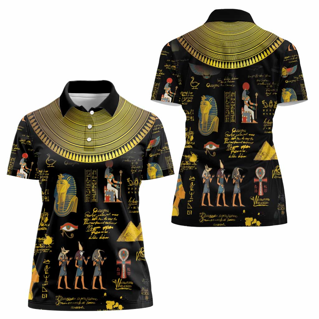 Ancient Egypt and Hieroglyphs Women Polo Shirt - Wonder Print Shop