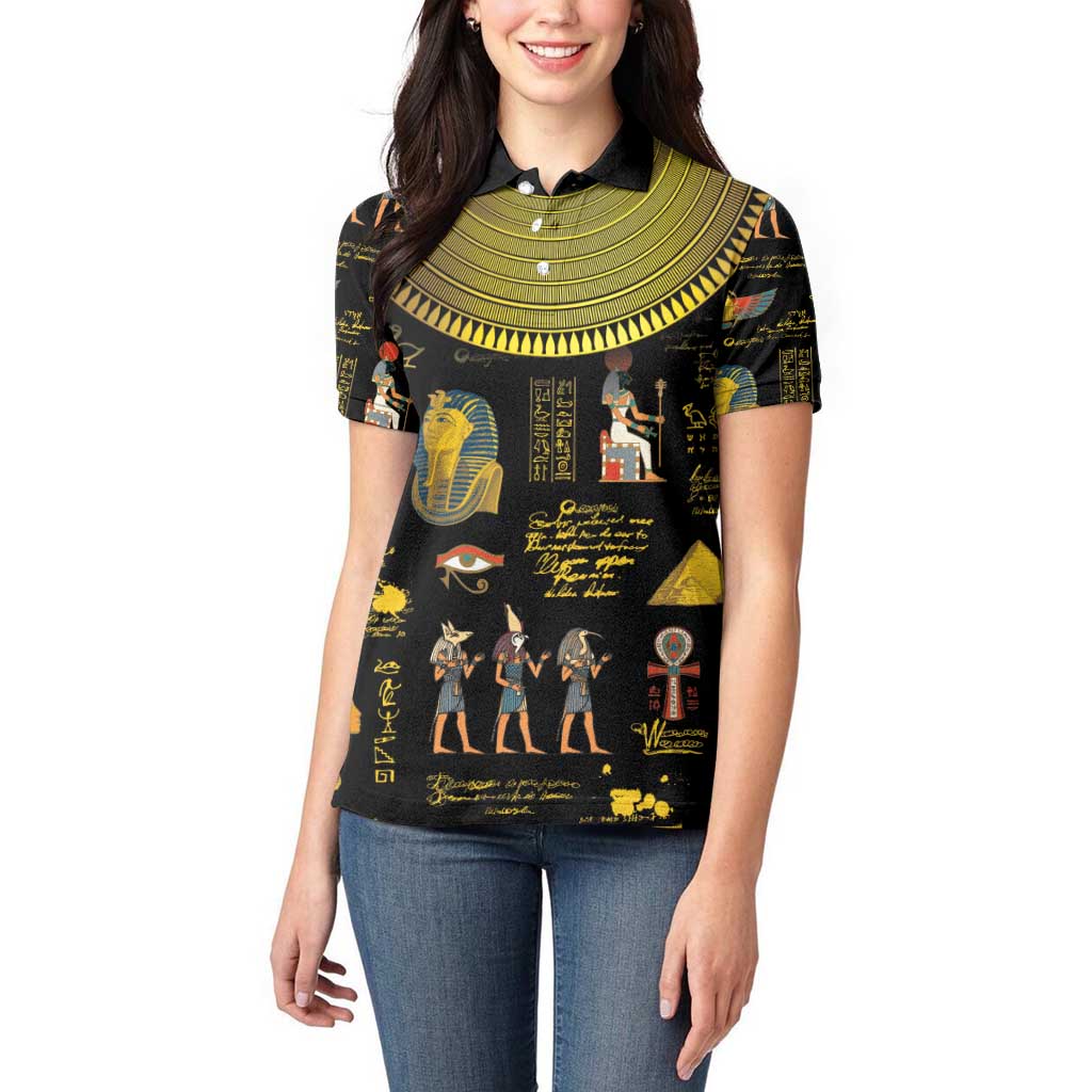 Ancient Egypt and Hieroglyphs Women Polo Shirt - Wonder Print Shop