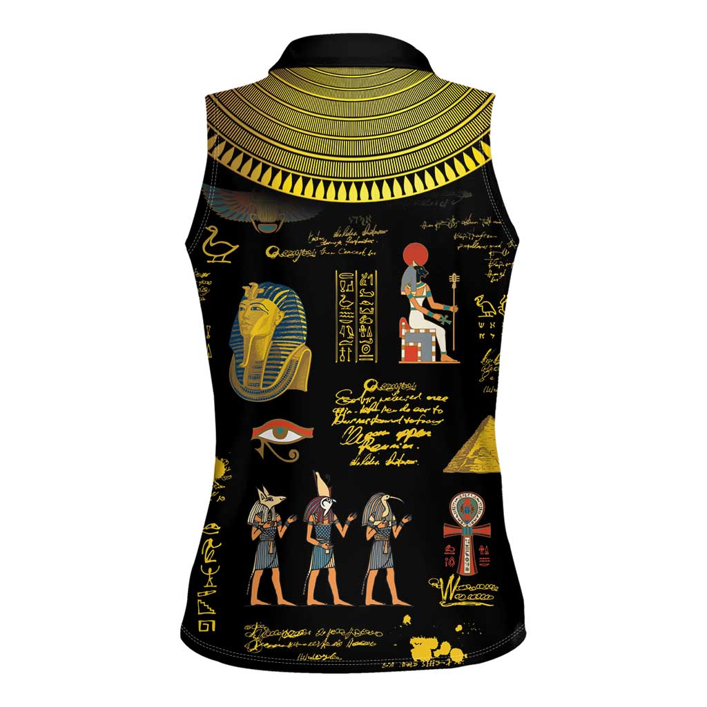 Ancient Egypt and Hieroglyphs Women Sleeveless Polo Shirt - Wonder Print Shop