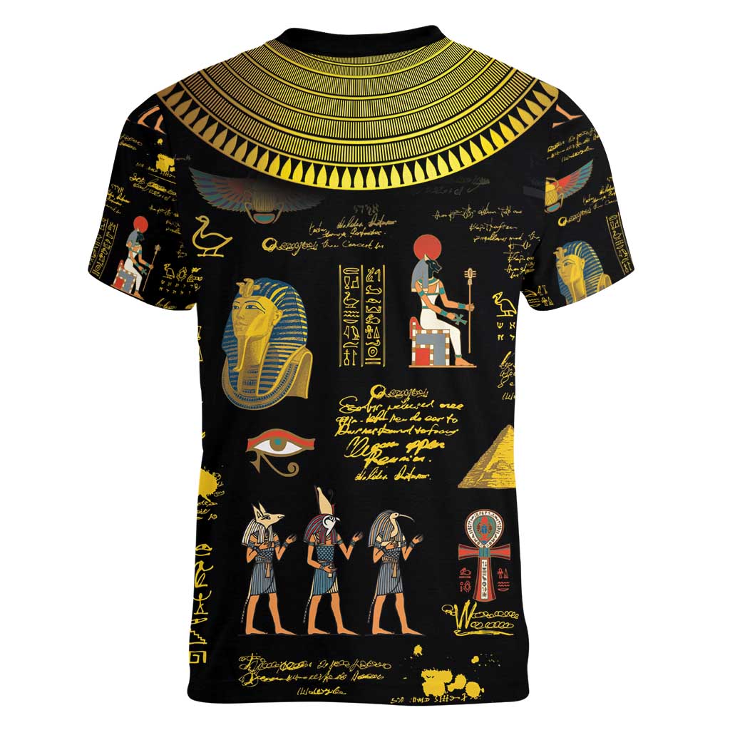 Ancient Egypt and Hieroglyphs Women V-Neck T-Shirt - Wonder Print Shop