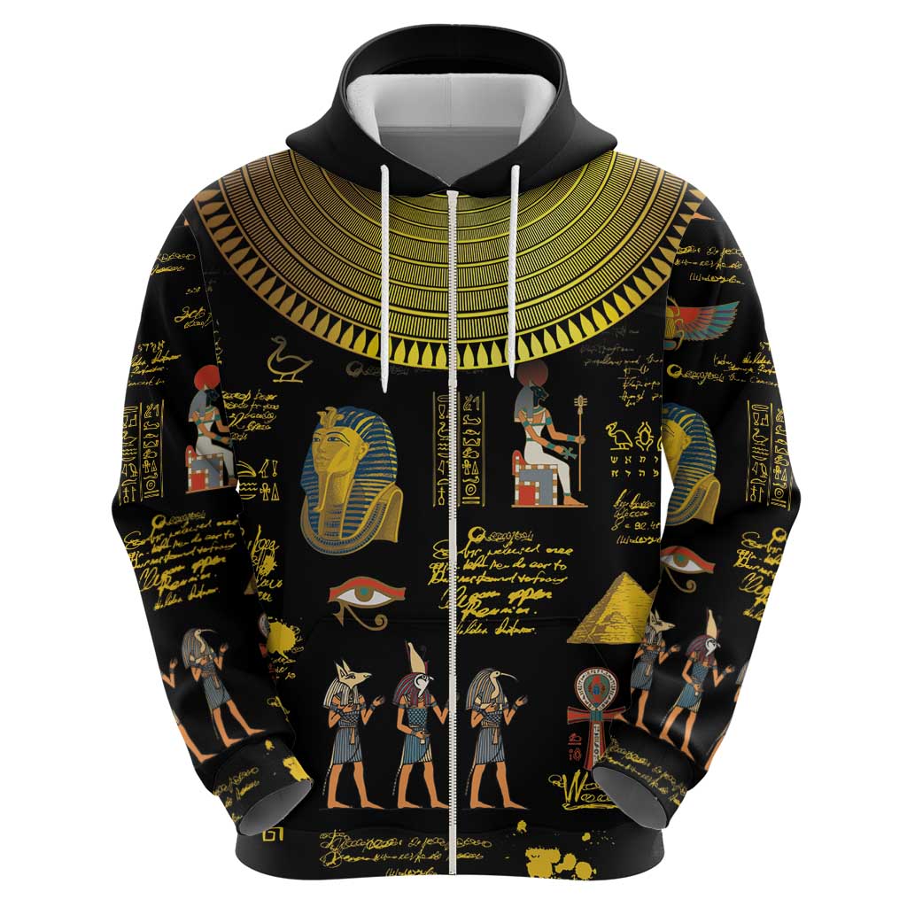 Ancient Egypt and Hieroglyphs Zip Hoodie - Wonder Print Shop