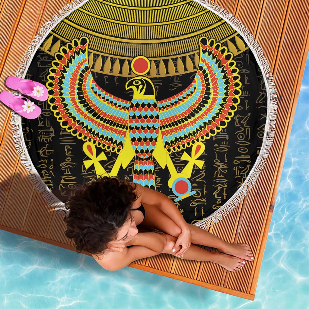 Ancient Egyptian Beach Blanket Symbol of Horus The Falcon God LT9 - Wonder Print Shop