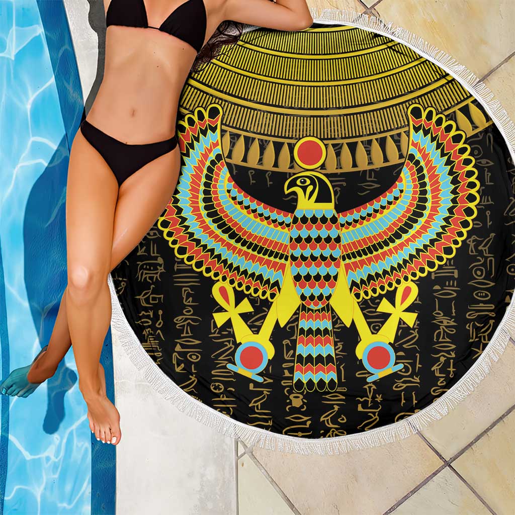 Ancient Egyptian Beach Blanket Symbol of Horus The Falcon God LT9 - Wonder Print Shop