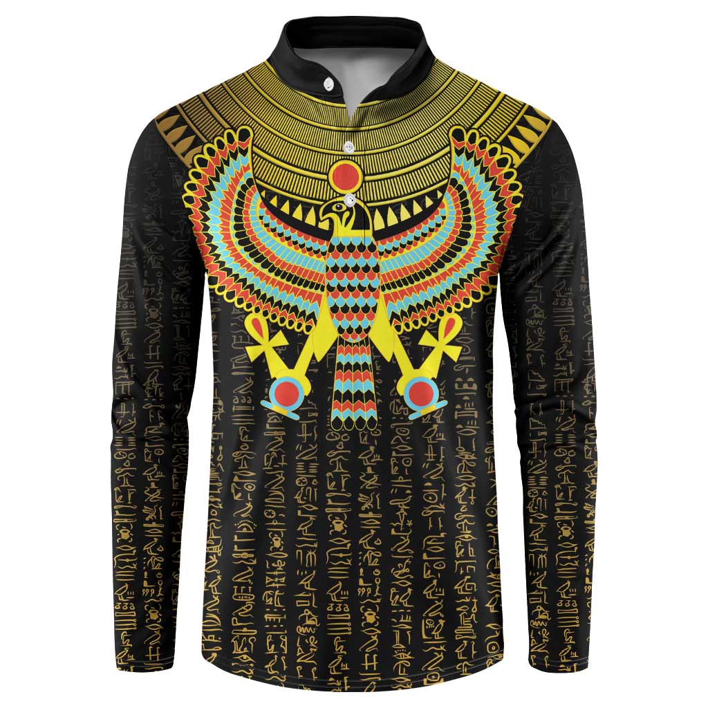 Ancient Egyptian Button Sweatshirt Symbol of Horus The Falcon God LT9 - Wonder Print Shop