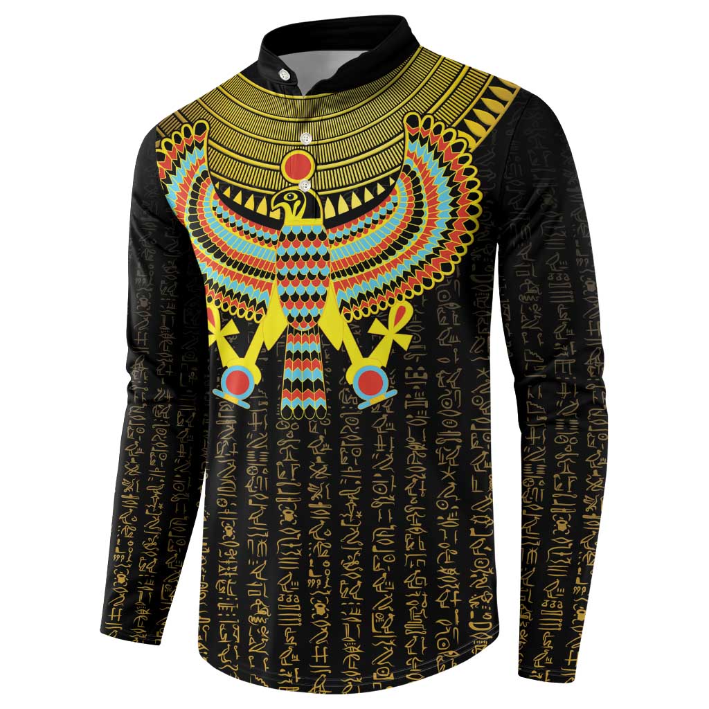 Ancient Egyptian Button Sweatshirt Symbol of Horus The Falcon God LT9 - Wonder Print Shop