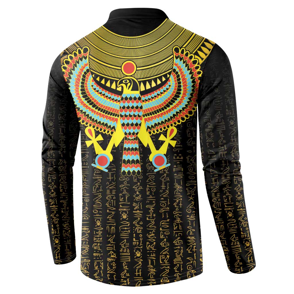 Ancient Egyptian Button Sweatshirt Symbol of Horus The Falcon God LT9 - Wonder Print Shop