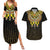 Ancient Egyptian Couples Matching Summer Maxi Dress and Hawaiian Shirt Symbol of Horus The Falcon God LT9 - Wonder Print Shop