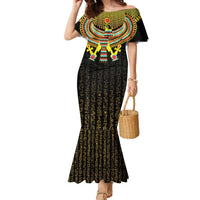 Ancient Egyptian Family Matching Mermaid Dress and Hawaiian Shirt Symbol of Horus The Falcon God LT9 - Wonder Print Shop