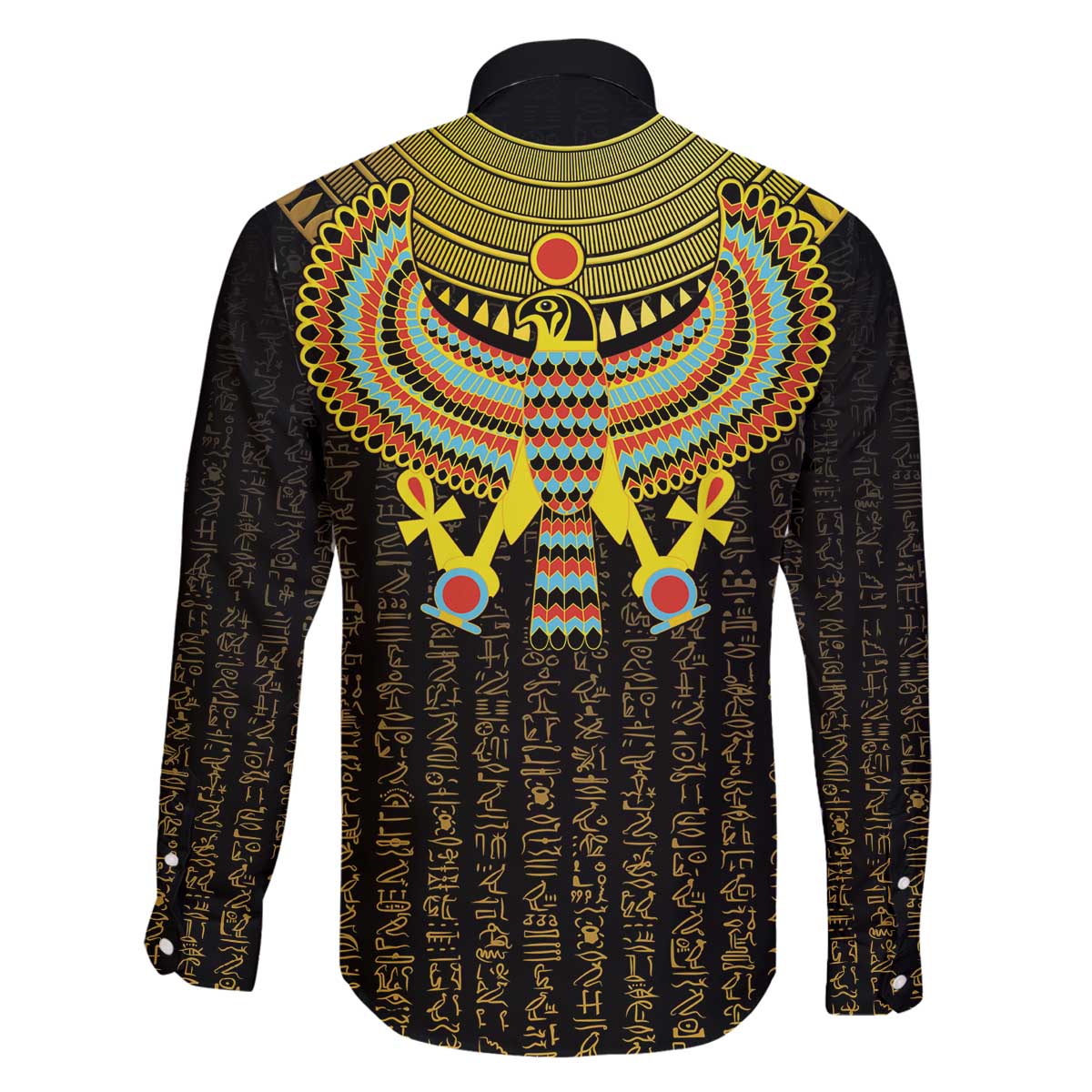 Ancient Egyptian Family Matching Off Shoulder Short Dress and Hawaiian Shirt Symbol of Horus The Falcon God LT9 - Wonder Print Shop