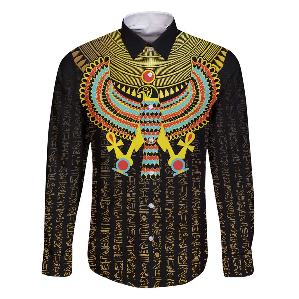 Ancient Egyptian Family Matching Short Sleeve Bodycon Dress and Hawaiian Shirt Symbol of Horus The Falcon God - Wonder Print Shop