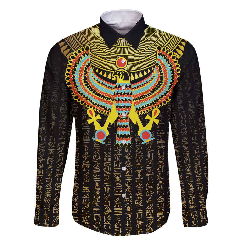 Ancient Egyptian Family Matching Summer Maxi Dress and Hawaiian Shirt Symbol of Horus The Falcon God - Wonder Print Shop