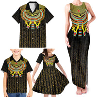 Ancient Egyptian Family Matching Tank Maxi Dress and Hawaiian Shirt Symbol of Horus The Falcon God - Wonder Print Shop