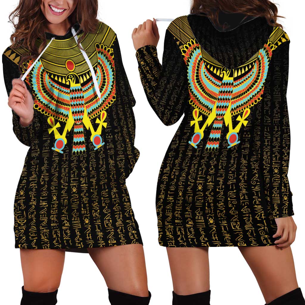 Ancient Egyptian Hoodie Dress Symbol of Horus The Falcon God - Wonder Print Shop