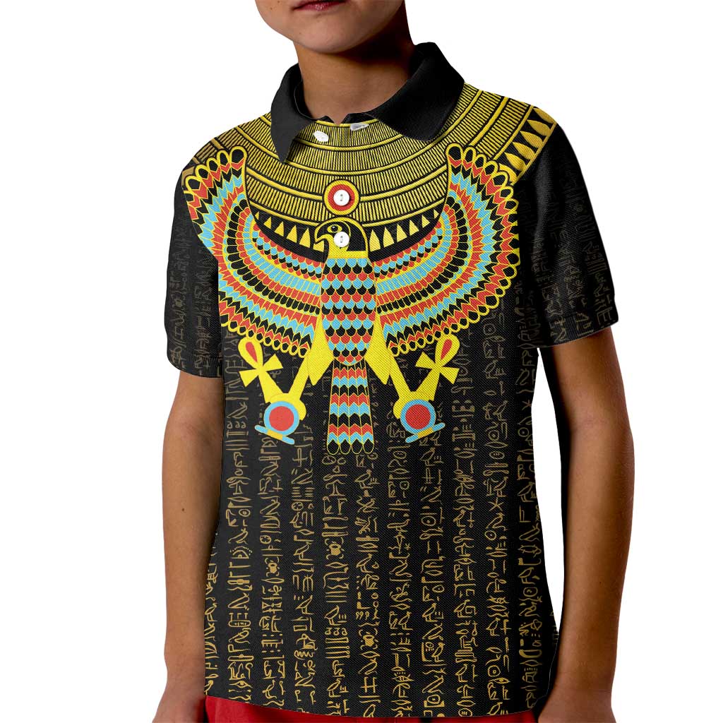 Ancient Egyptian Kid Polo Shirt Symbol of Horus The Falcon God - Wonder Print Shop