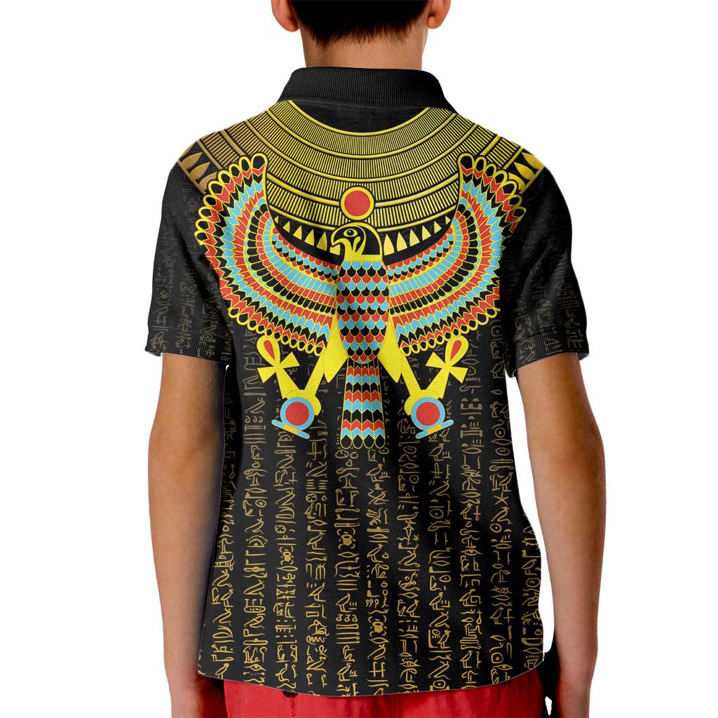 Ancient Egyptian Kid Polo Shirt Symbol of Horus The Falcon God - Wonder Print Shop