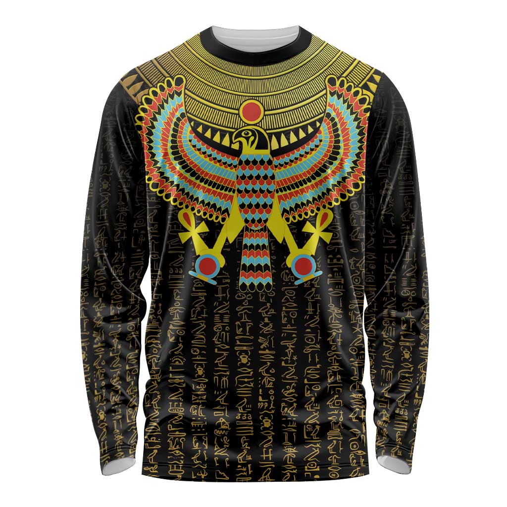 Ancient Egyptian Long Sleeve Shirt Symbol of Horus The Falcon God - Wonder Print Shop