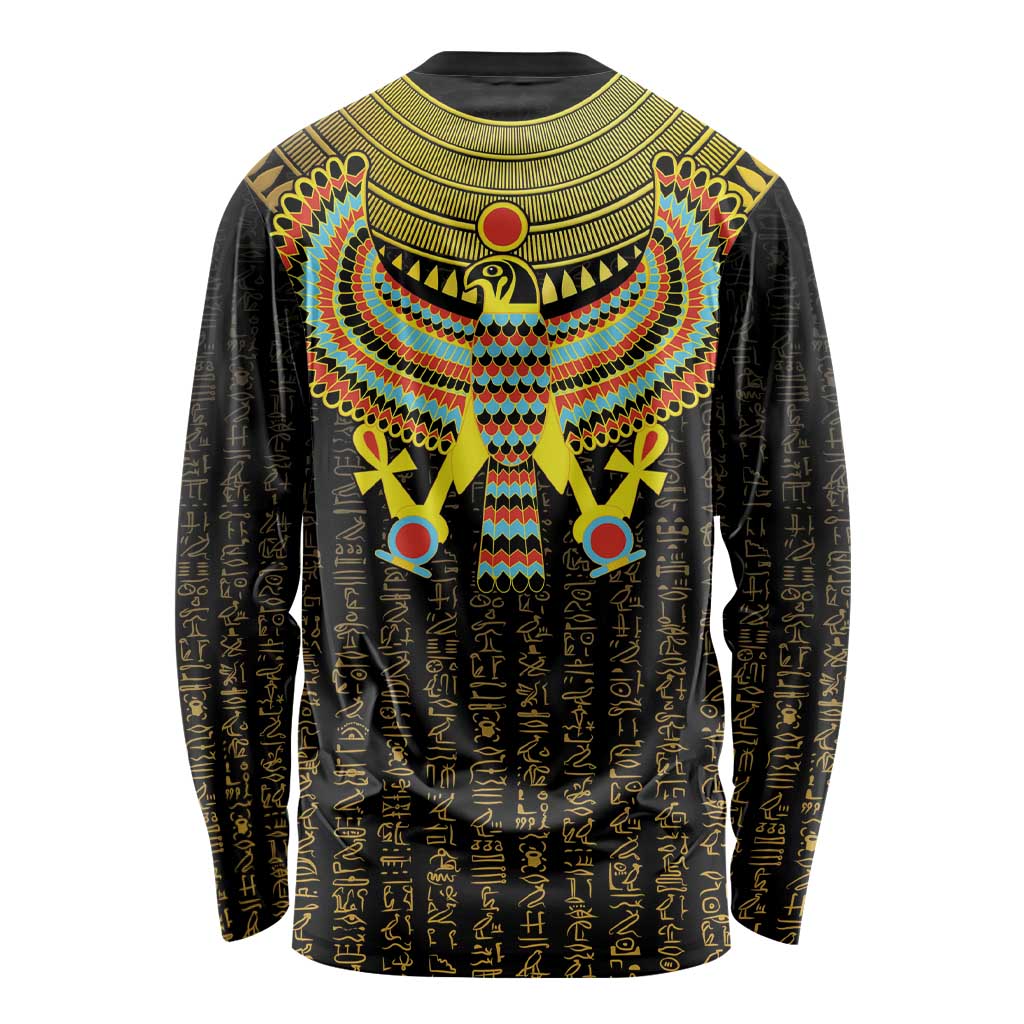 Ancient Egyptian Long Sleeve Shirt Symbol of Horus The Falcon God - Wonder Print Shop