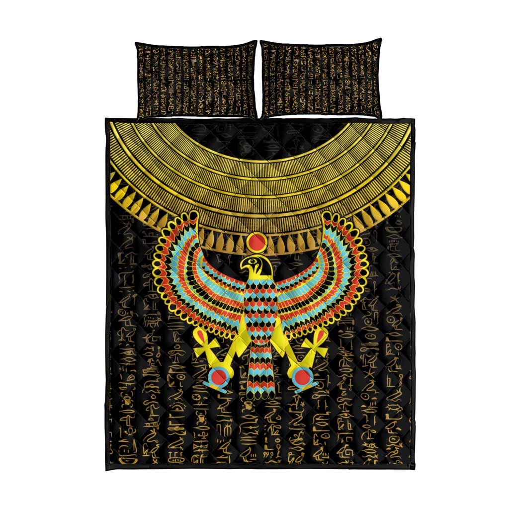 Ancient Egyptian Quilt Bed Set Symbol of Horus The Falcon God - Wonder Print Shop