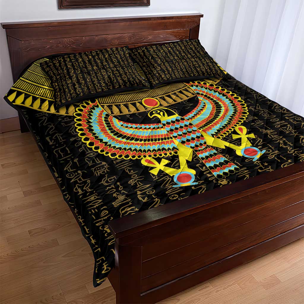 Ancient Egyptian Quilt Bed Set Symbol of Horus The Falcon God - Wonder Print Shop