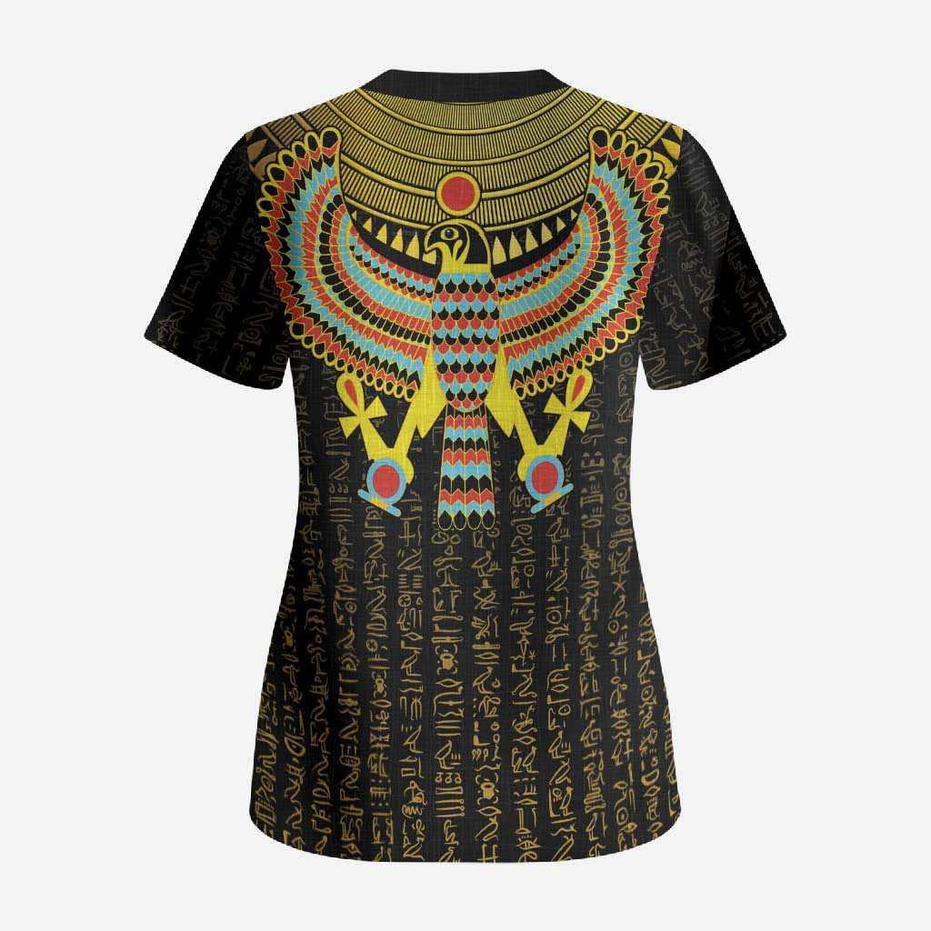 Ancient Egyptian Scrub Top Symbol of Horus The Falcon God
