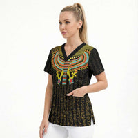 Ancient Egyptian Scrub Top Symbol of Horus The Falcon God
