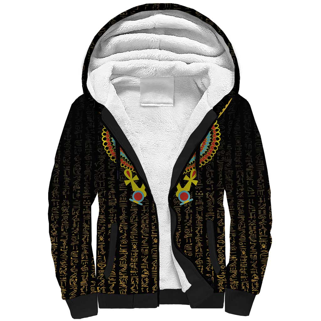 Ancient Egyptian Sherpa Hoodie Symbol of Horus The Falcon God - Wonder Print Shop