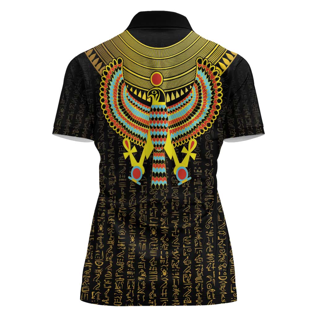 Ancient Egyptian Women Polo Shirt Symbol of Horus The Falcon God - Wonder Print Shop