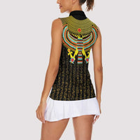 Ancient Egyptian Women Sleeveless Polo Shirt Symbol of Horus The Falcon God - Wonder Print Shop