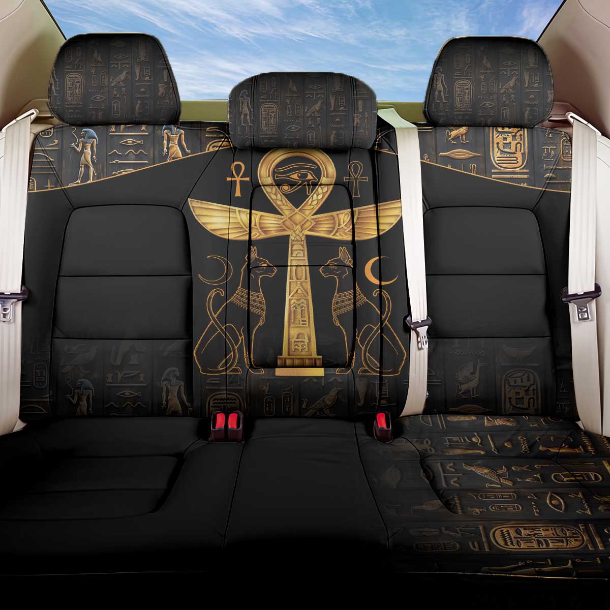 Ankh with Eye of Horus Back Car Seat Cover Ancient Egypt Culture LT9 - Wonder Print Shop