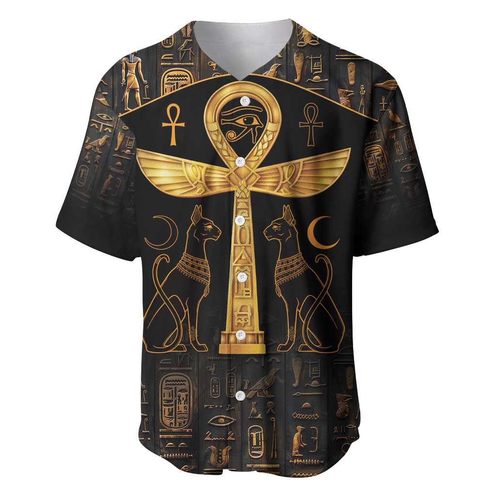 Ankh with Eye of Horus Baseball Jersey Ancient Egypt Culture LT9 - Wonder Print Shop