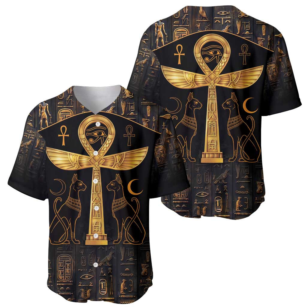 Ankh with Eye of Horus Baseball Jersey Ancient Egypt Culture LT9 - Wonder Print Shop