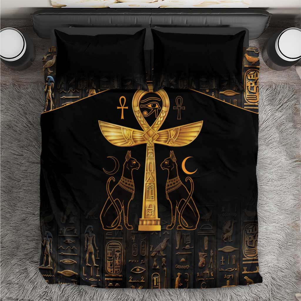 Ankh with Eye of Horus Bedding Set Ancient Egypt Culture LT9 - Wonder Print Shop