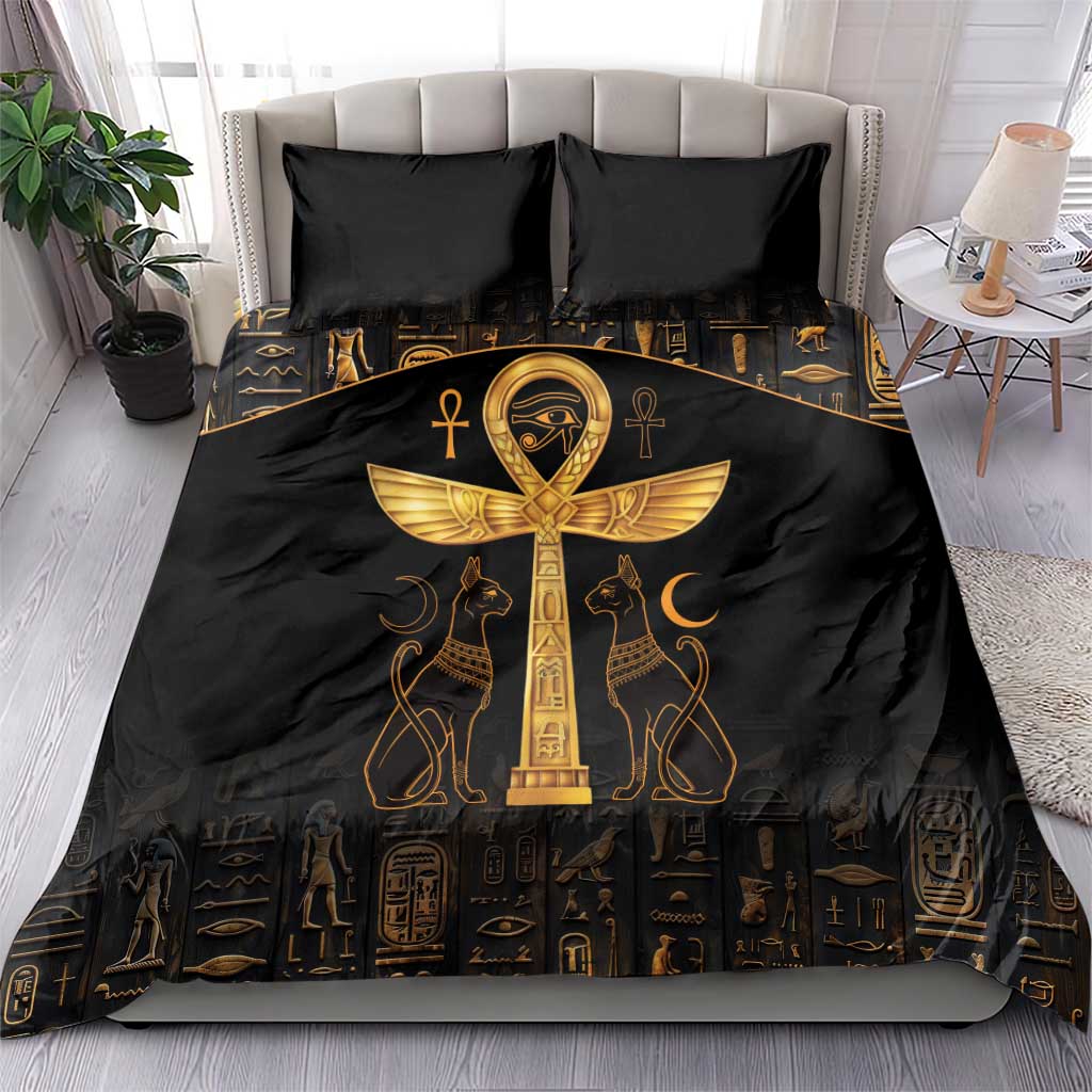 Ankh with Eye of Horus Bedding Set Ancient Egypt Culture LT9 - Wonder Print Shop