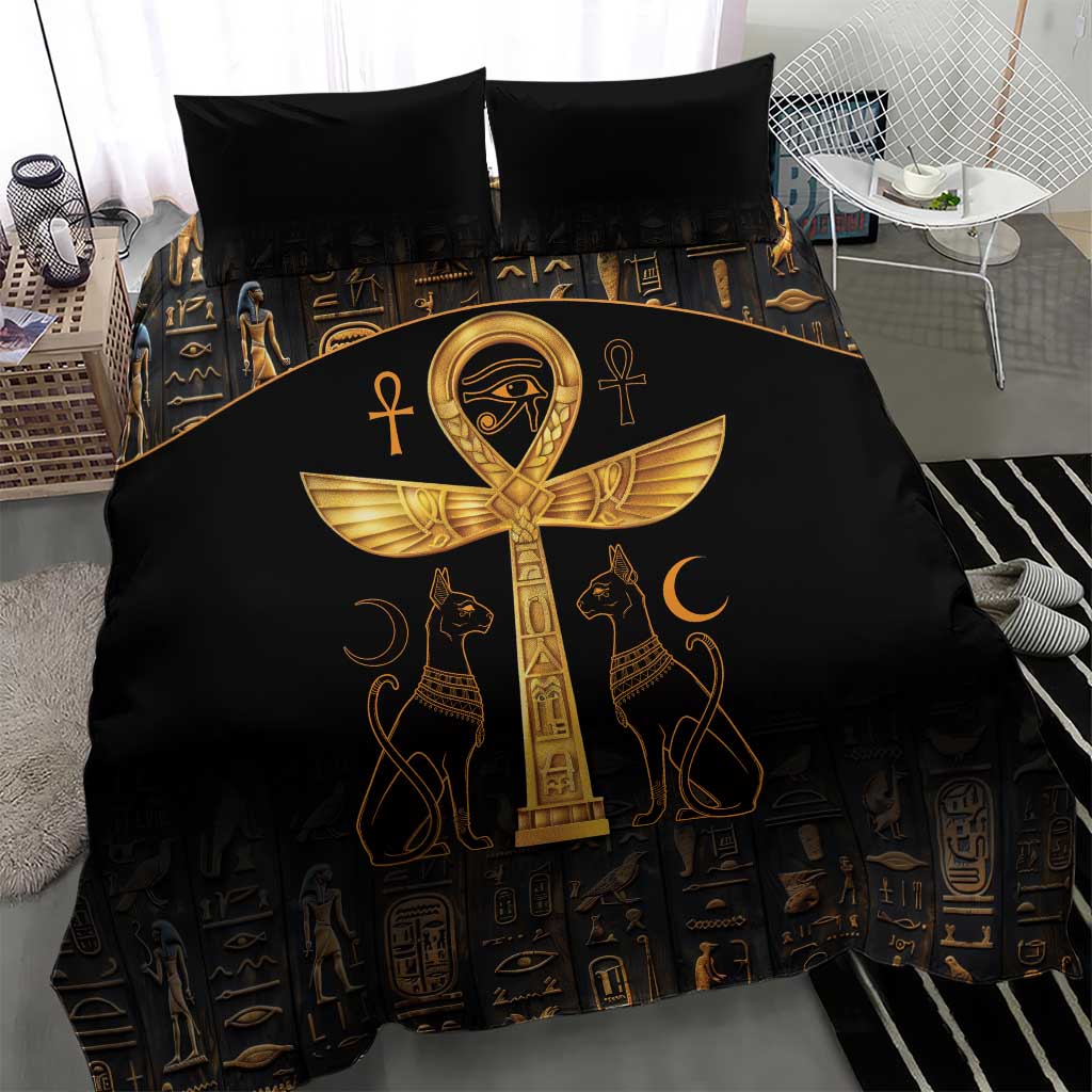 Ankh with Eye of Horus Bedding Set Ancient Egypt Culture LT9 - Wonder Print Shop